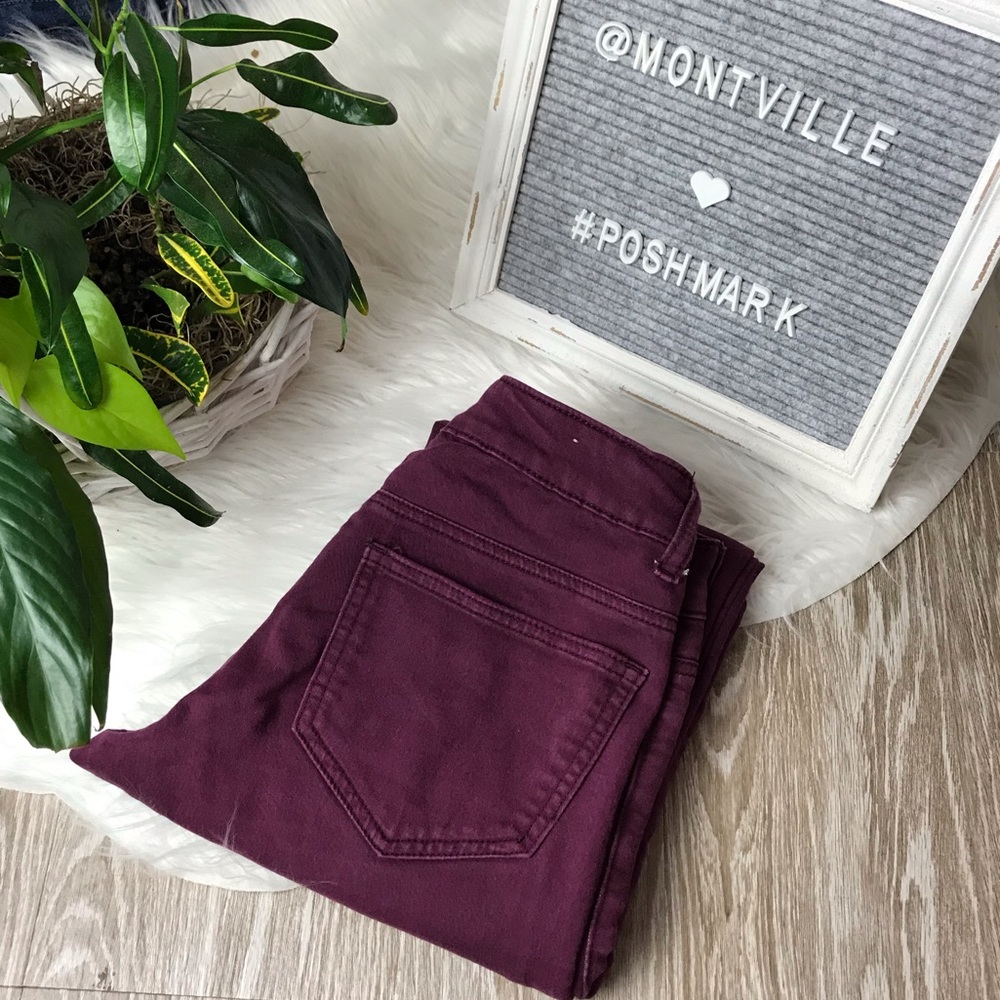 Rue 21 Dark Red Skinny Stretchy Jeans
